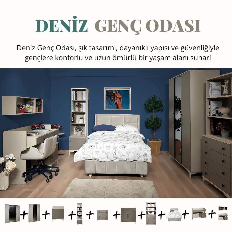 Deniz Genç Odası Takımı | MDF | Şık ve Fonksiyonel Modern Tasarım