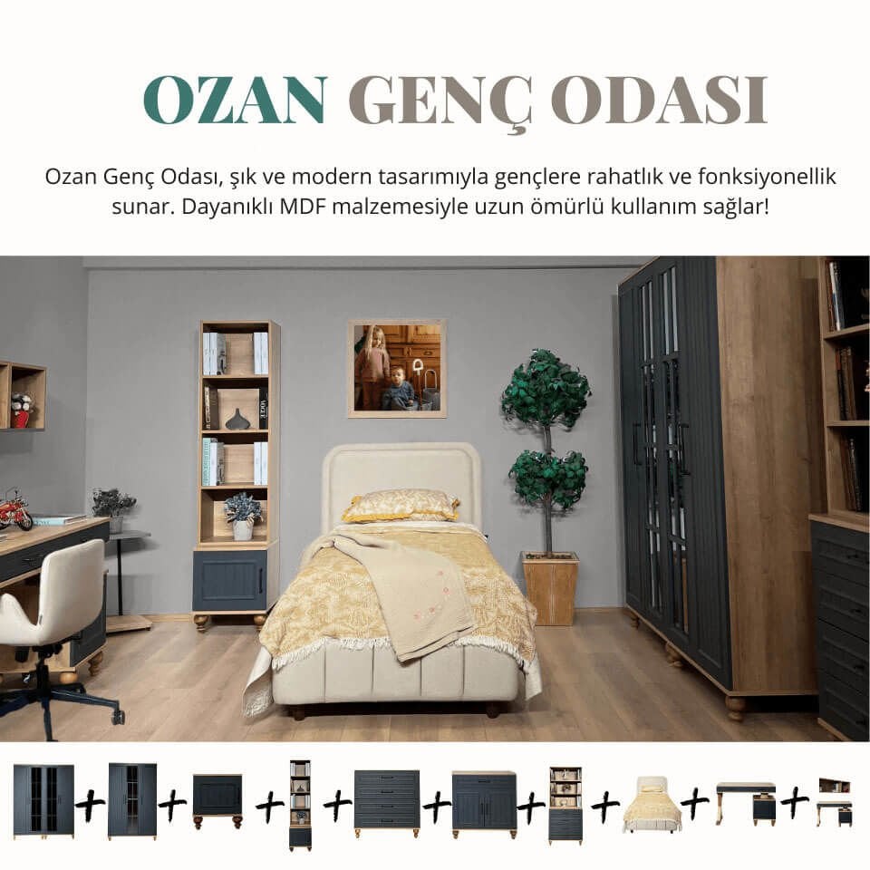 Ozan Genç Odası Takımı | MDF | Modern ve Fonksiyonel Tasarım