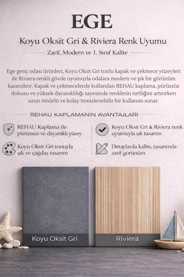 Ege Genç Odası Takımı | MDF | Modern ve Fonksiyonel Tasarım