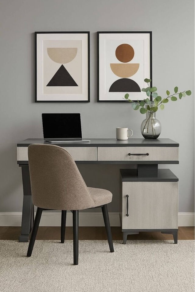 Poyraz Çalışma Masası | MDF Gövde | Ağaç Ayaklar | Şık ve Ergonomik Genç Odası Masası