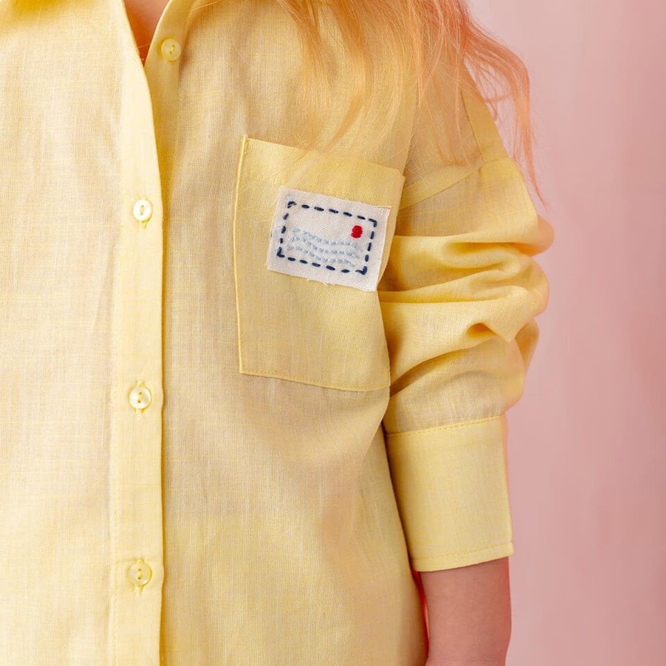 Kız Çocuk Gömlek ve Şort Takım – Sarı | Şık ve Rahat Yazlık İkili Kombin