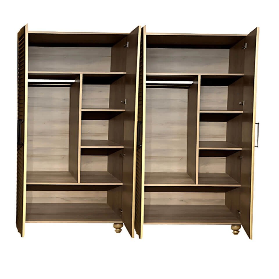 Alin Wood 4 Kapaklı Dolap | MDF Gövde & Dayanıklı Ağaç Ayaklı Tasarım