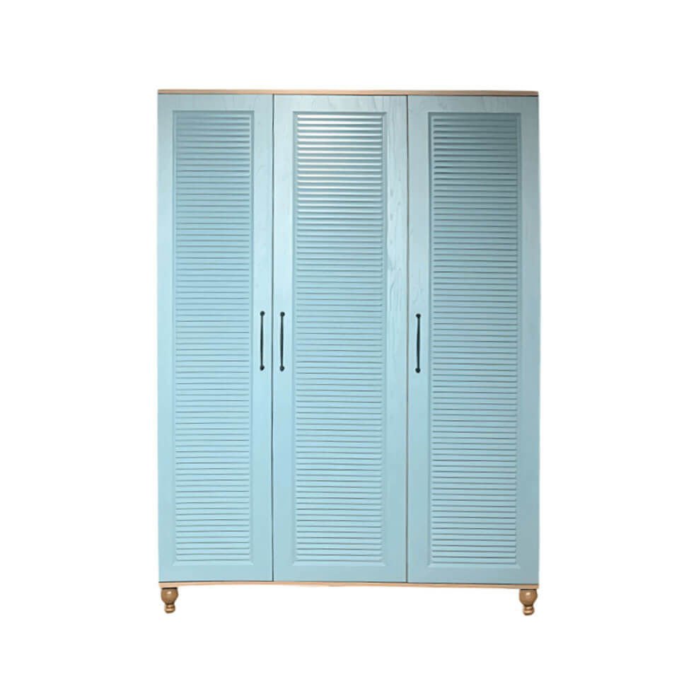 Mavi 3 Kapaklı Dolap | MDF Gövde | Ağaç Ayaklar | Şık ve Fonksiyonel Genç Odası Dolabı