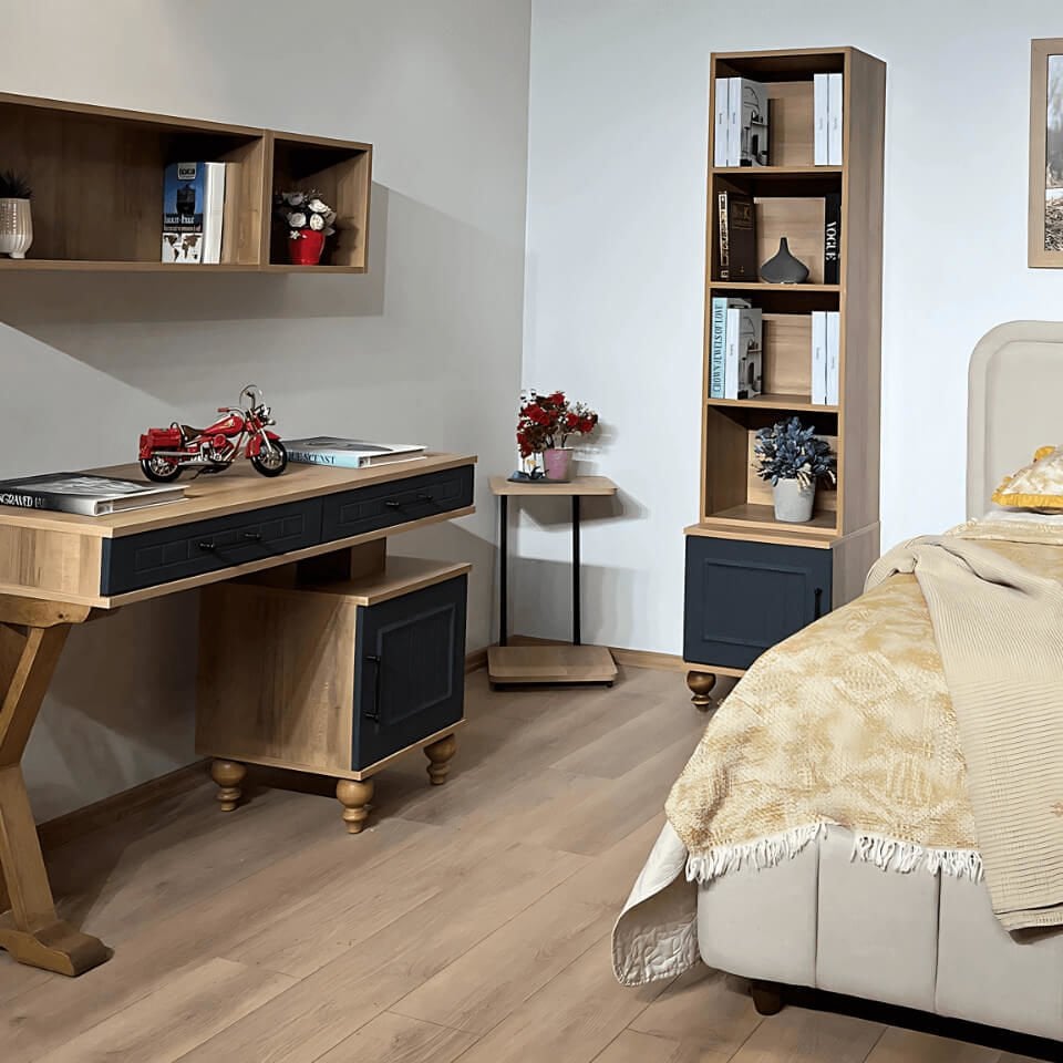 Ozan Çalışma Masası | MDF Gövde | Ağaç Ayaklar | Modern ve Ergonomik Genç Odası Masası
