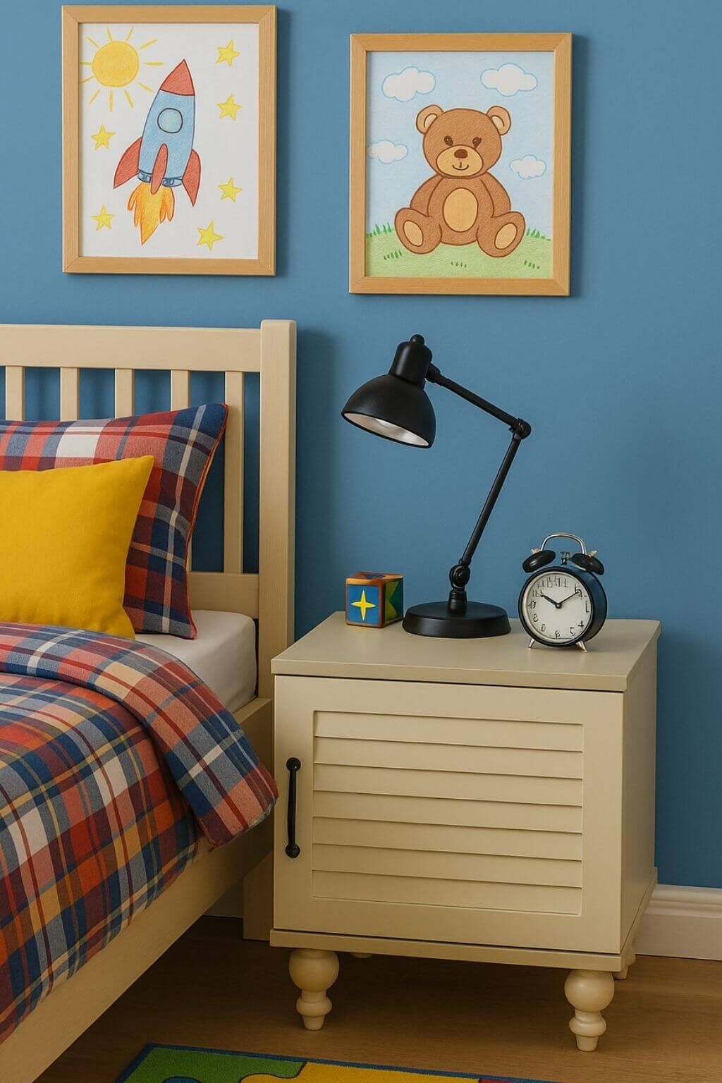 Pera Komodin | MDF Gövde | Ağaç Ayaklar | Şık ve Fonksiyonel Genç Odası Komodini