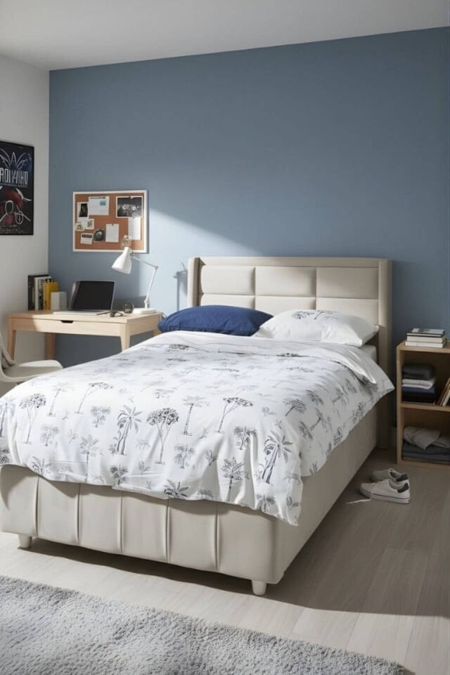 Deniz Baza Başlık Seti 120×200 | Kadife Başlık | Klasik Baza | Şık ve Dayanıklı Genç Odası Yatak Takımı