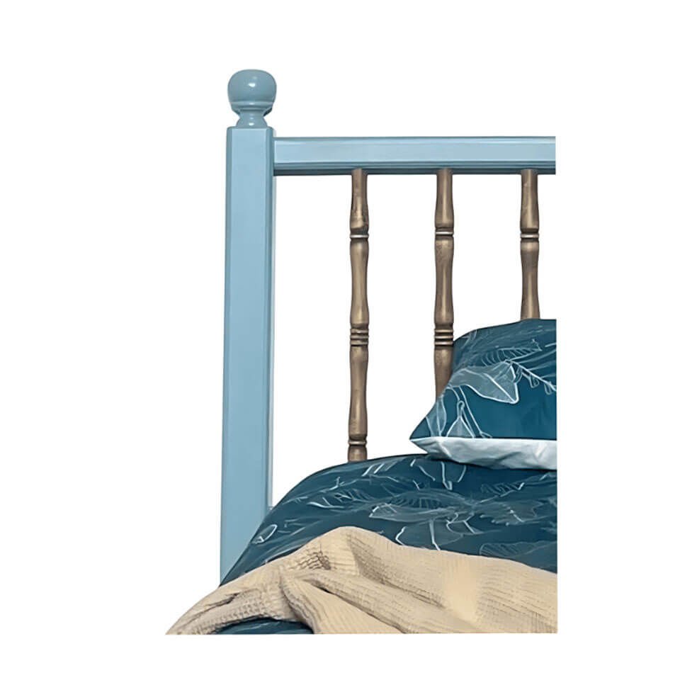 Mavi Baza Başlık Seti 100 X 200 cm | MDF Başlık | Klasik Baza | Şık ve Dayanıklı Genç Odası Yatak Takımı