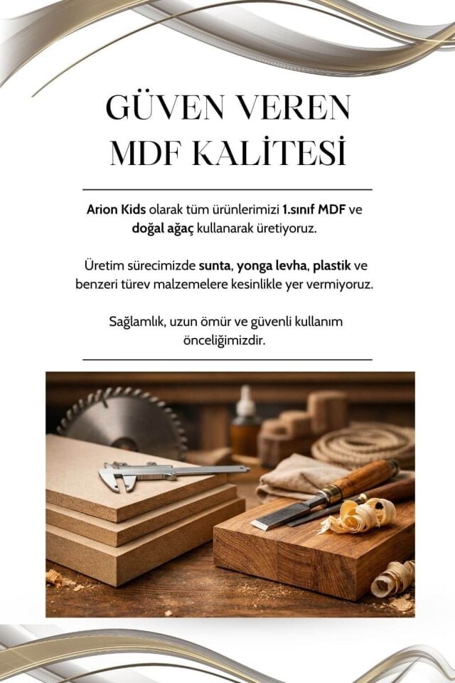 Alin Wood Baza Başlık Seti 120×200 | MDF Başlık| Klasik Baza | Şık ve Dayanıklı Genç Odası Yatak Seti