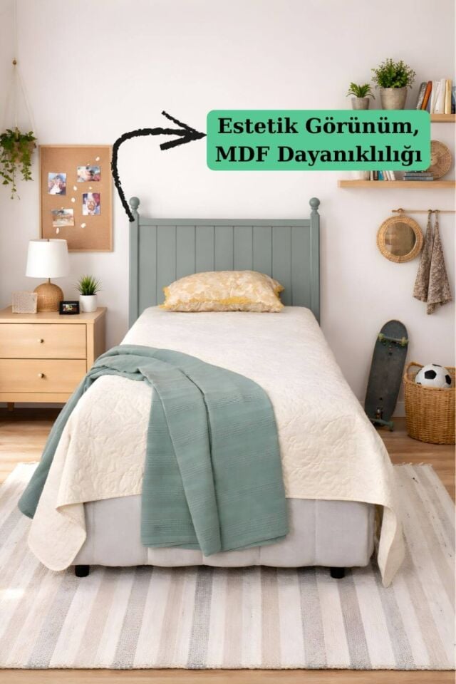 Gülsün 120x200 Baza ve Başlık Takımı | MDF Başlık | Klasik Baza | Modern Tasarım