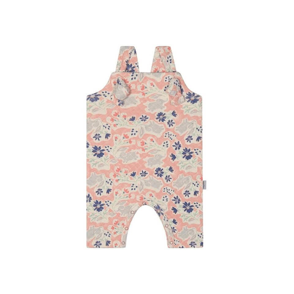 Neşeli Fil Desenli Kapitone Salopet – Pembe | Rahat ve Şık Bebek Kombini