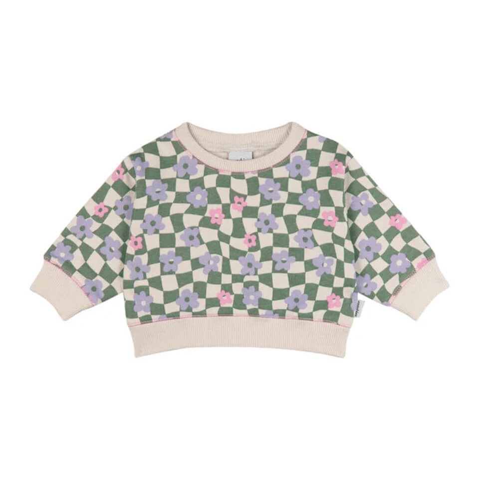 Yeşil Grafik Çiçek Desenli Sweatshirt ve Tayt | Modern ve Konforlu Set