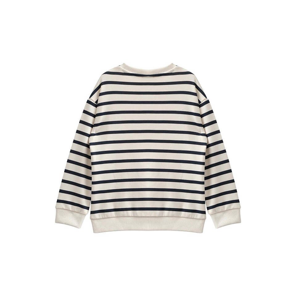 Erkek Çocuk Çizgili Cep Detaylı Sweatshirt - Lacivert