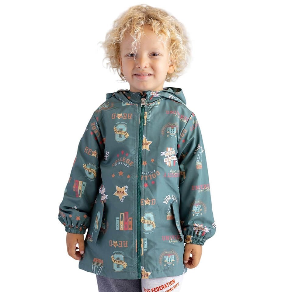 Unisex Çocuk Yağmurluk | Yeşil Renk | Yağmura ve Rüzgara Dayanıklı Tasarım