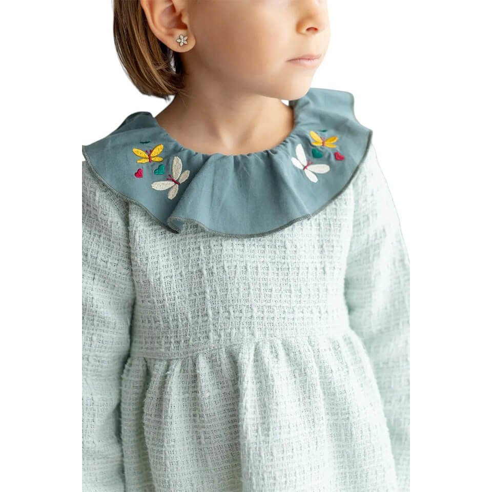 Mint Renk Çocuk Yaka Detaylı Elbise | Bebek & Çocuk İçin Yazlık Model