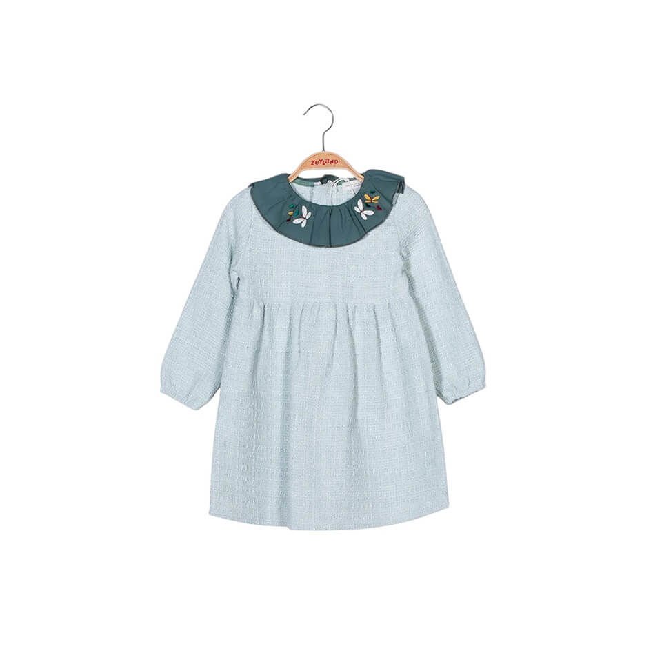 Mint Renk Yaka Detaylı Kız Elbisesi | Bebek & Çocuk İçin Yazlık Model