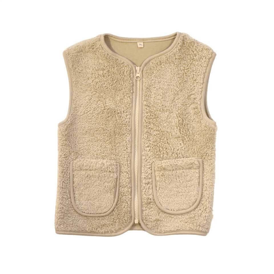 Klasik Peluş Yelek – Bej | Sıcacık ve Zarif Tasarım