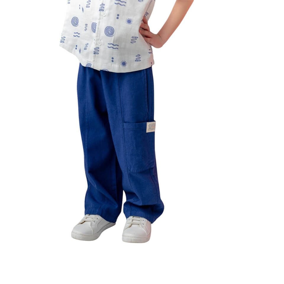 Lacivert Lastikli Erkek Çocuk Pantolon | Cep Detaylı | Rahat ve Şık Günlük Giyim