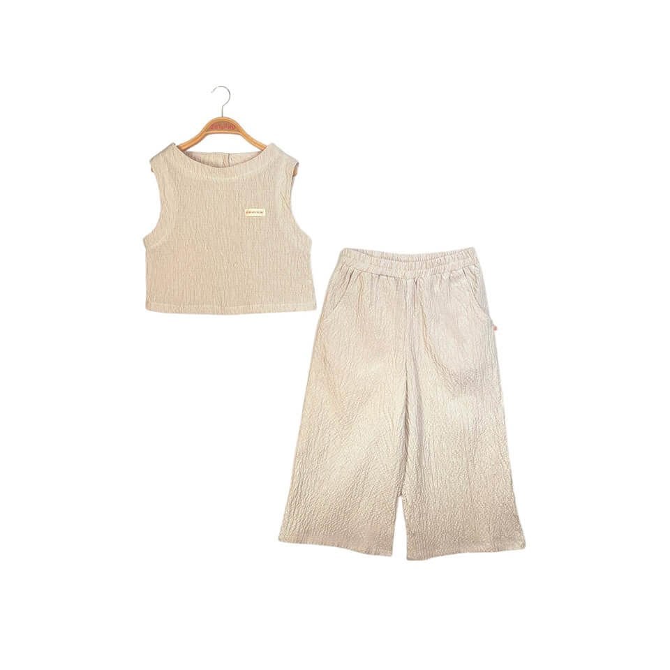 Kız Çocuk Bluz Pantalon Takım-Taş Çizgili