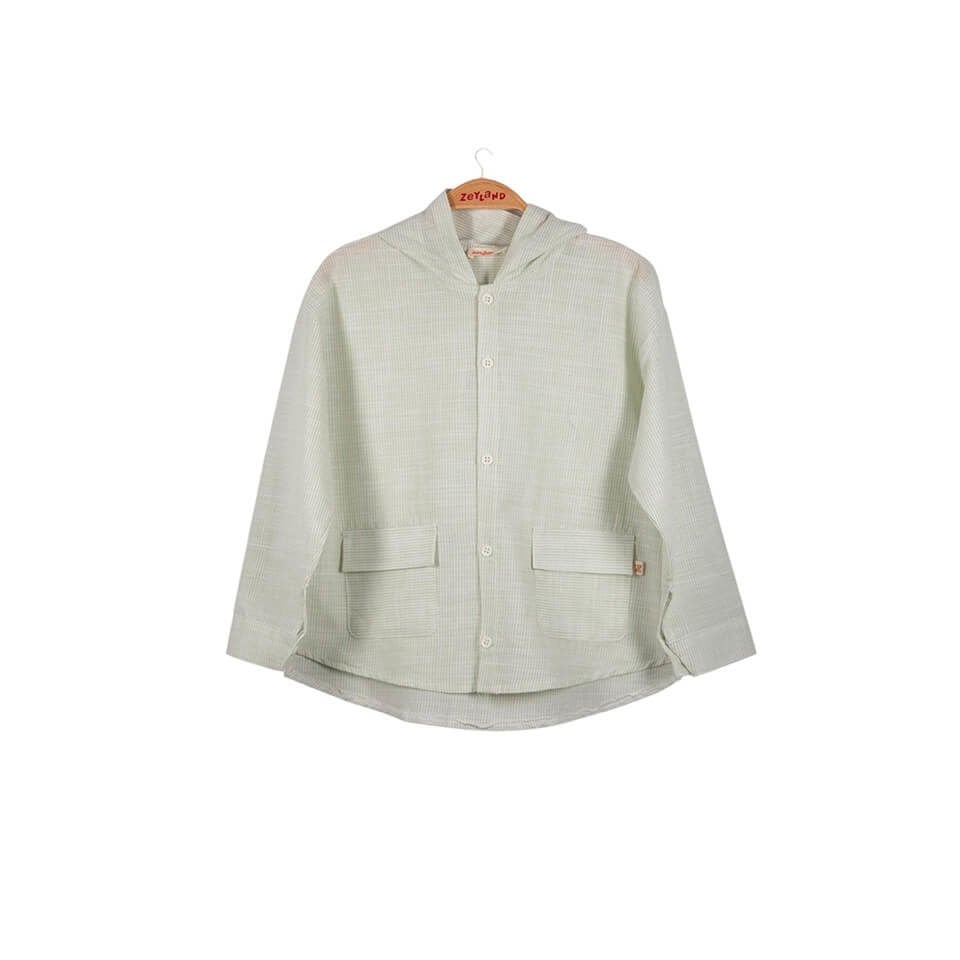 Yeşil Çizgili Keten Gömlek | Erkek Çocuk Yazlık Gömlek | Rahat ve Şık Tasarım