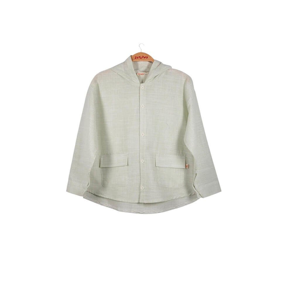 Yeşil Çizgili Keten Gömlek | Erkek Çocuk Yazlık Gömlek | Rahat ve Şık Tasarım