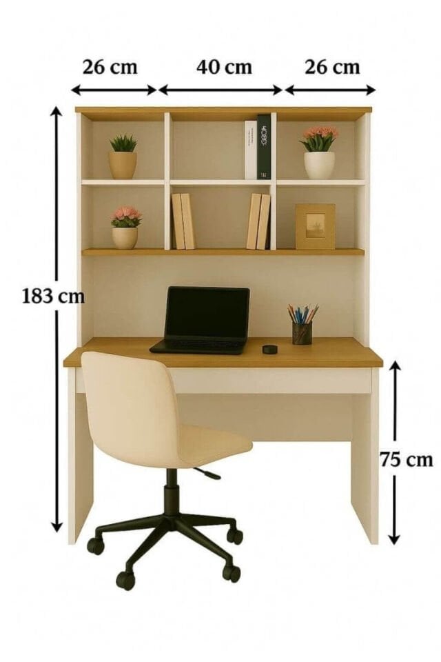 Yeni Nesil Genç Odası Çalışma Masası| Ergonomik Tasarım | Kitaplıklı ve Kapaklı Model