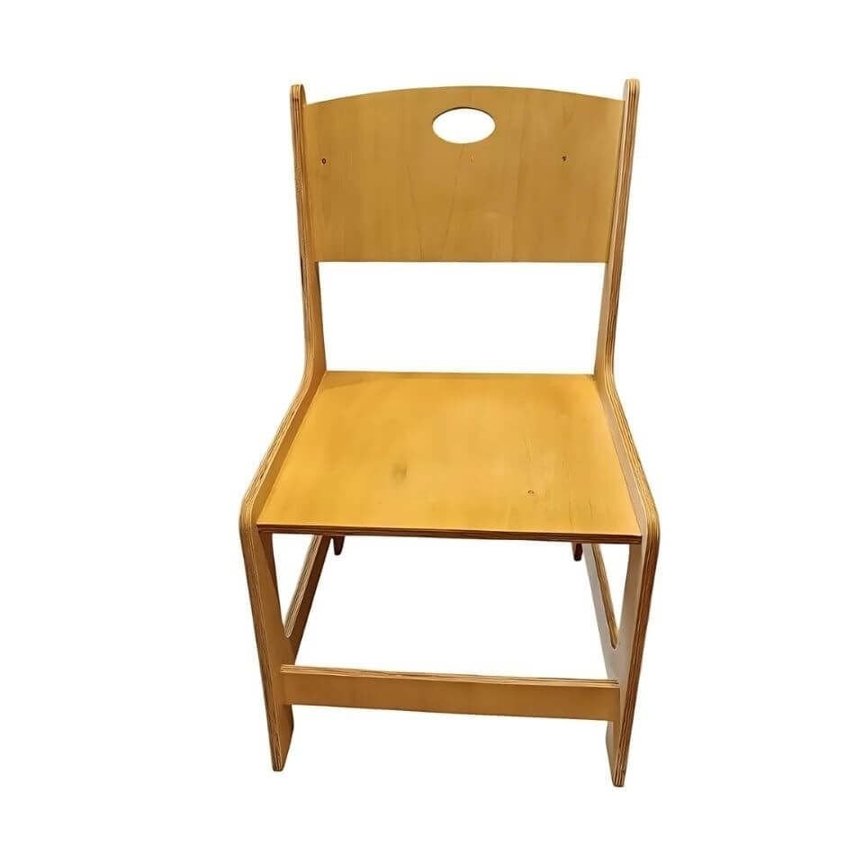 Doğal Kontrplak Çocuk Sandalyesi | Masa Uyumu Yüksek | Rahat ve Sağlam Yapı