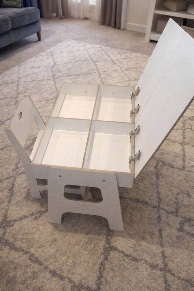 Mdf Çocuk Aktivite Masası | Açılabilir Kapaklı | Ergonomik Tasarım | 1 Sandalye+1 Masa | 2 Renk seçeneği