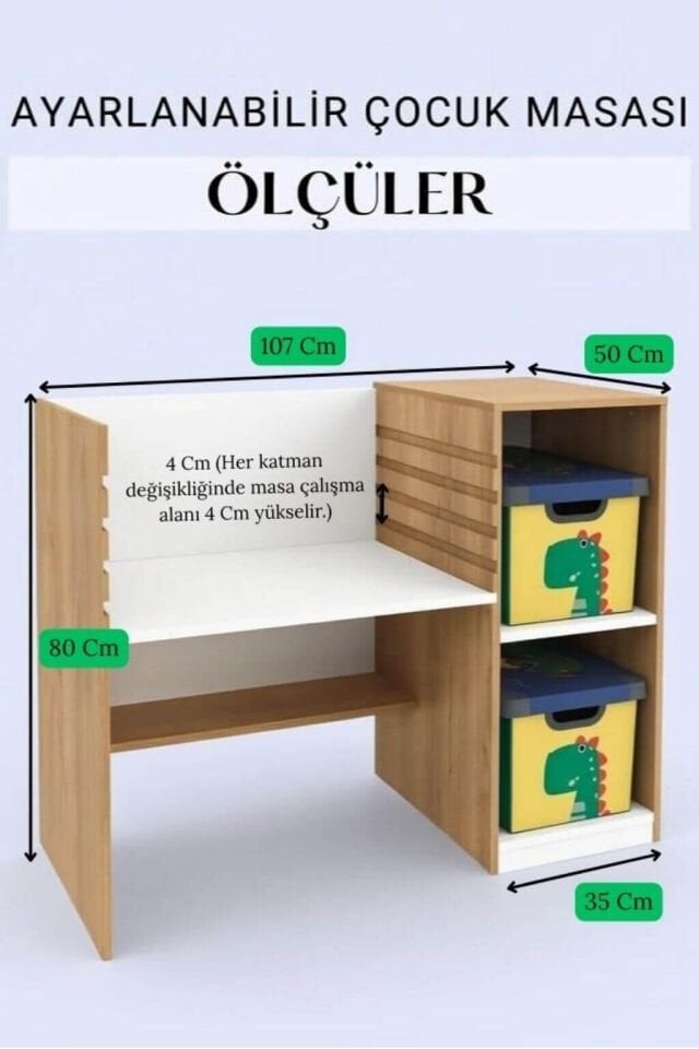 Arion Ayarlanabilir Çalışma Masası | %100 MDF | Ergonomik ve Modern Tasarım