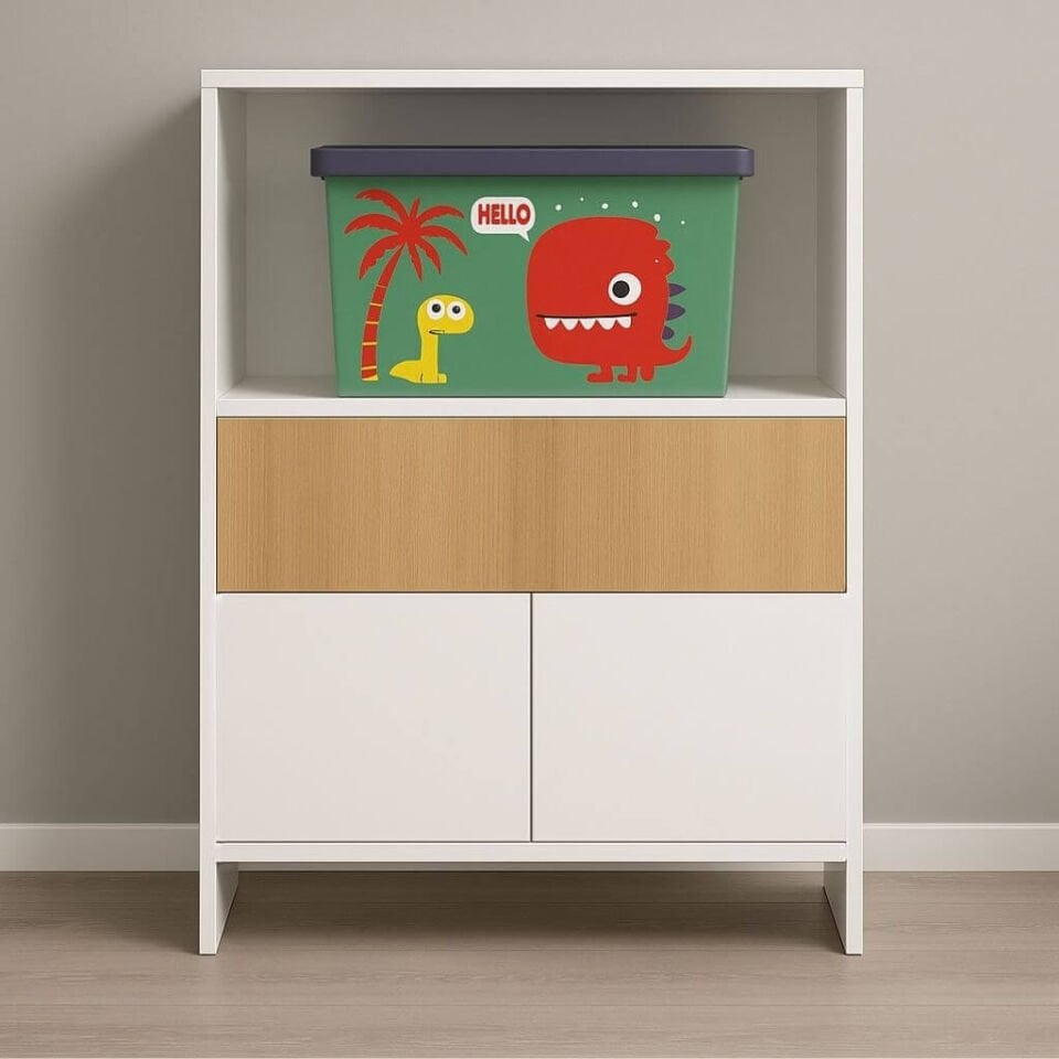 Kitaplıklı ve Açılabilir Çalışma Masası Çok Amaçlı Ünite – %100 MDF | Yerli Üretim- Çocuklar İçin