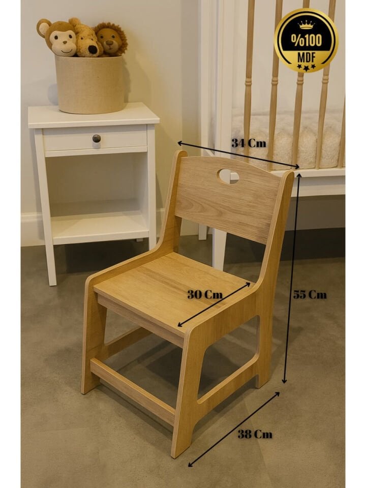 Çocuk Aktivite Masası Sandalyesi | MDF Gövde | Yüksek Kalite ve Ergonomi