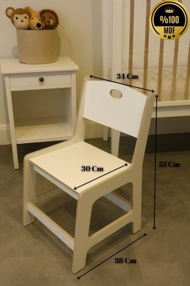 Çocuk Aktivite Masası Sandalyesi | MDF Gövde | Yüksek Kalite ve Ergonomi