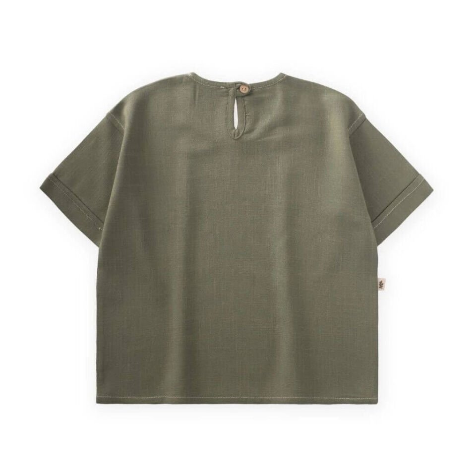 Güneş Nakışlı Keten Bluz