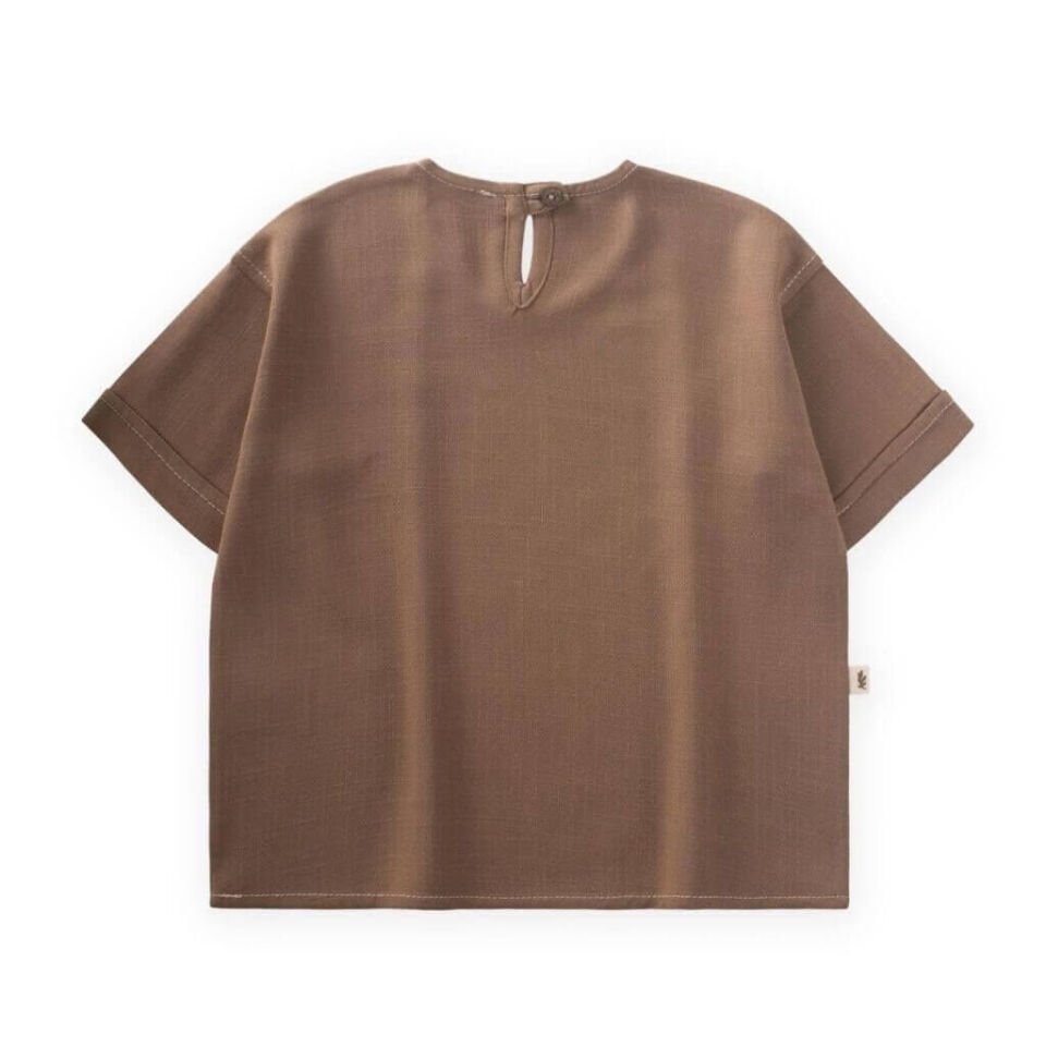 Güneş Nakışlı Keten Bluz