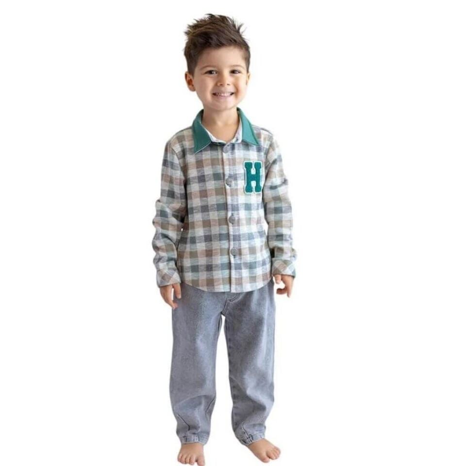 Erkek Bebek & Çocuk Ekose Gömlek