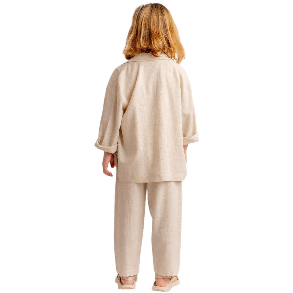 Keten Blazer Ceket – Naturel | Unisex, Modern ve Zarif Tasarım