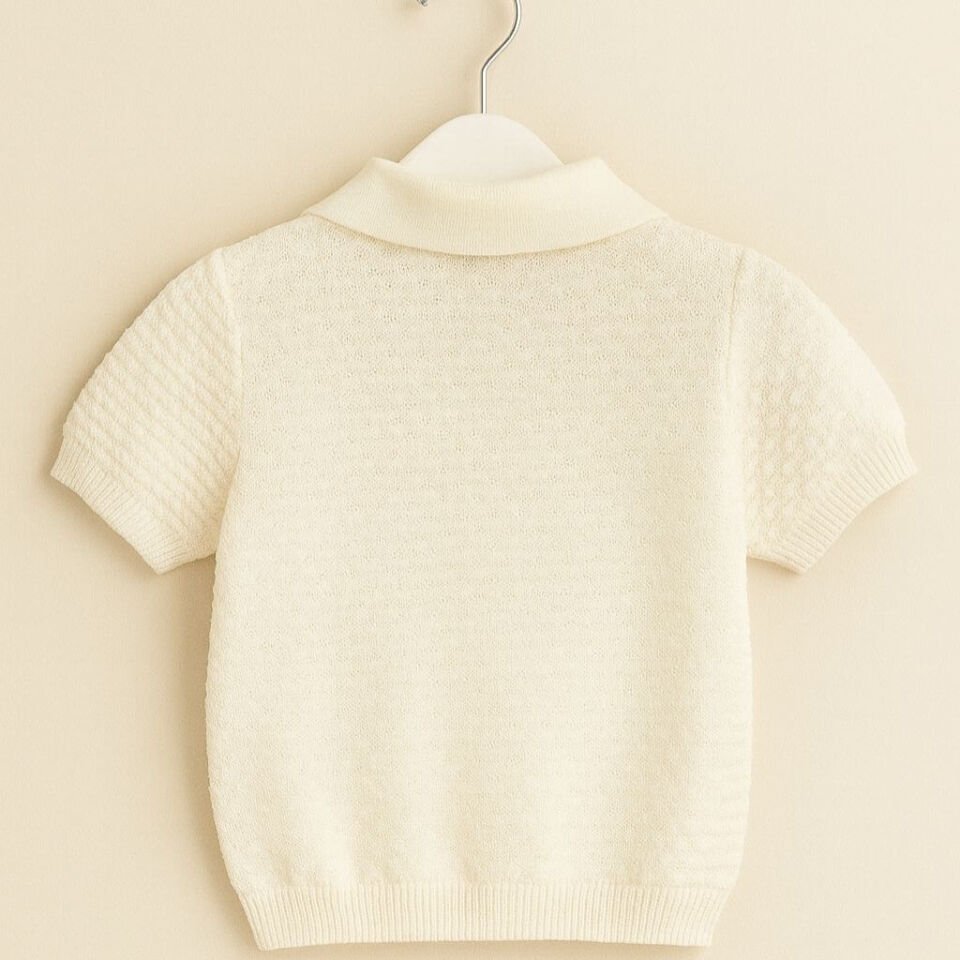 Kokori Kids Triko Polo Yaka | %100 Pamuk | Yumuşak Dokulu | Nefes Alan ve Şık Tasarım-Beyaz