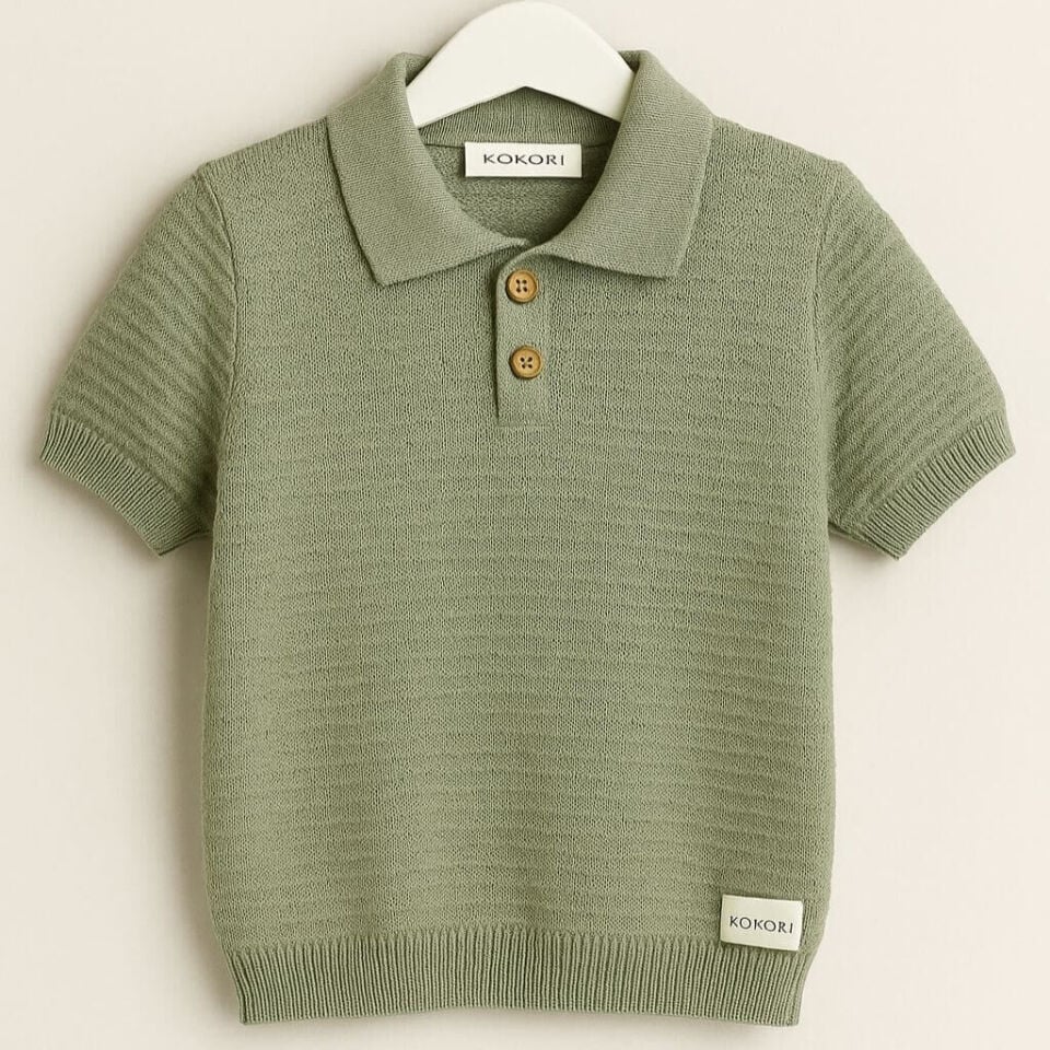 Kokori Kids Triko Polo Yaka | %100 Pamuk | Yumuşak Dokulu | Nefes Alan ve Şık Tasarım-Yeşil