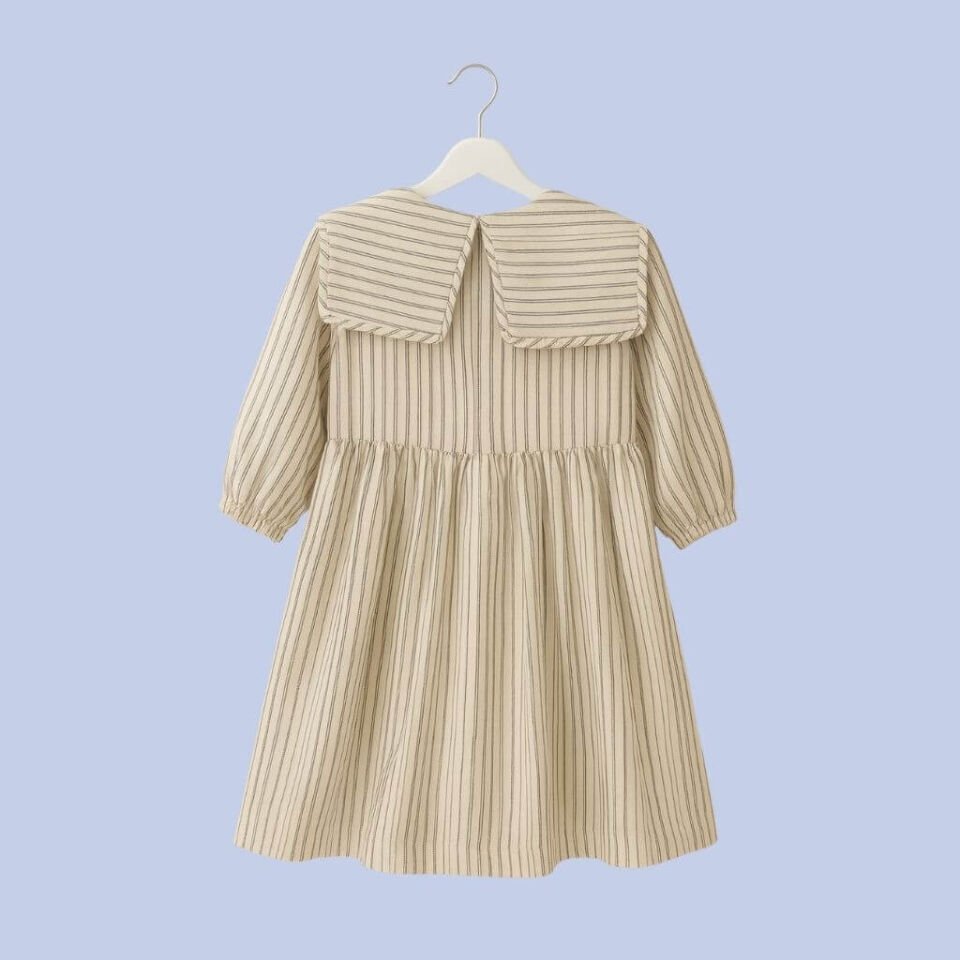 Kokori Kids Kız Çocuk Mavi Çizgili Nevin Elbise