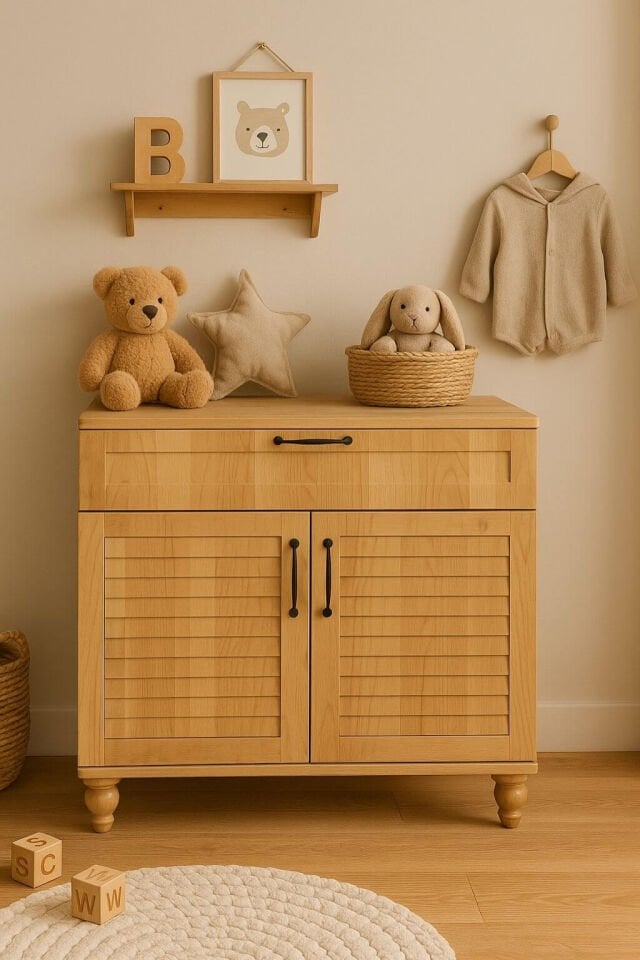 Pera Wood Genç Odası Şifonyer | Kapaklı Model | MDF Kalite | Doğal Ağaç Detaylı Tasarım