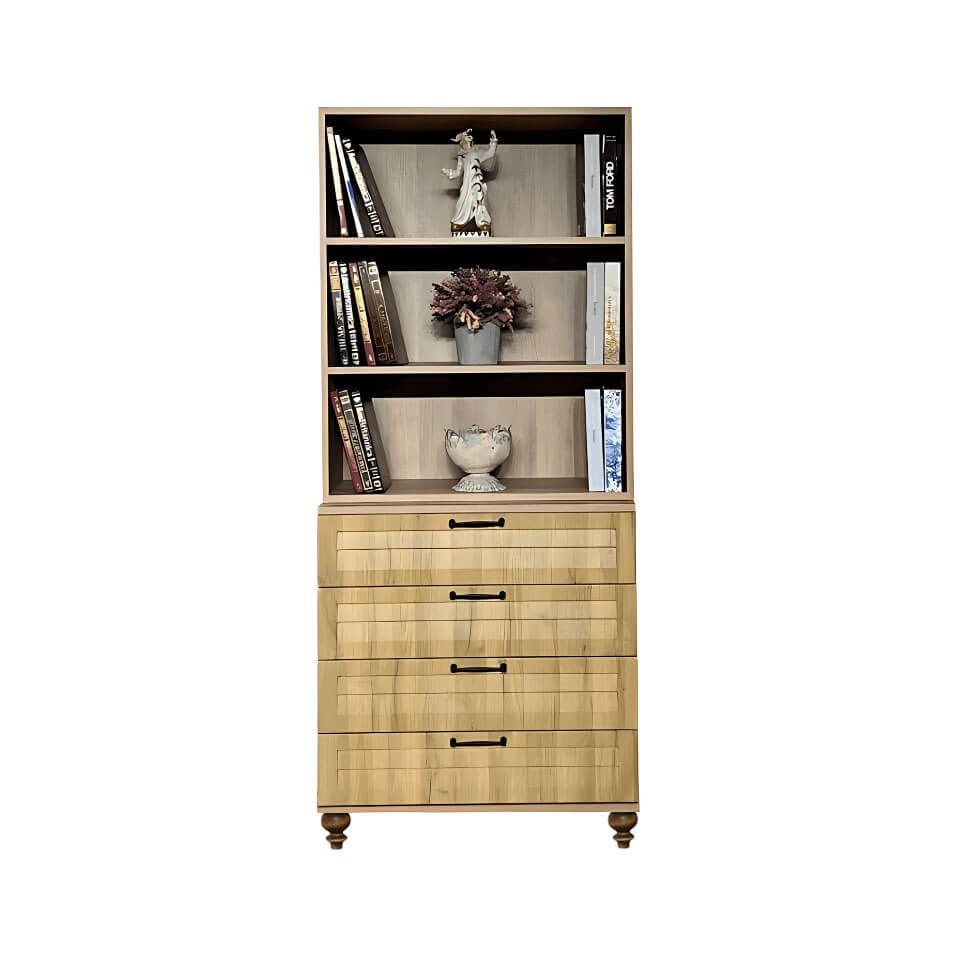 Pera Wood Çekmeceli Şifonyer ve Kitaplık Seti | MDF Gövde | Ağaç Ayaklar | Fonksiyonel ve Şık Genç Odası Takımı