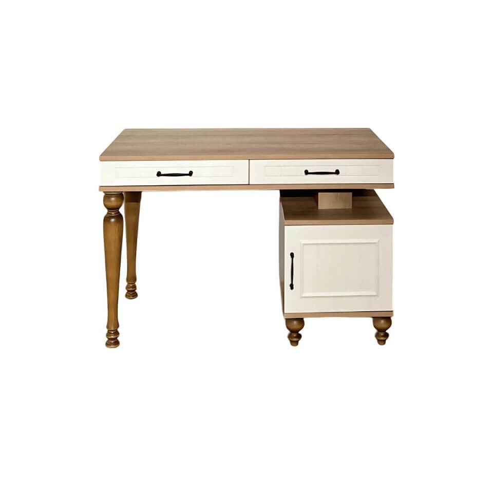 Nefes Çalışma Masası | MDF Gövde | Ağaç Ayaklar | Şık ve Ergonomik Genç Odası Masası