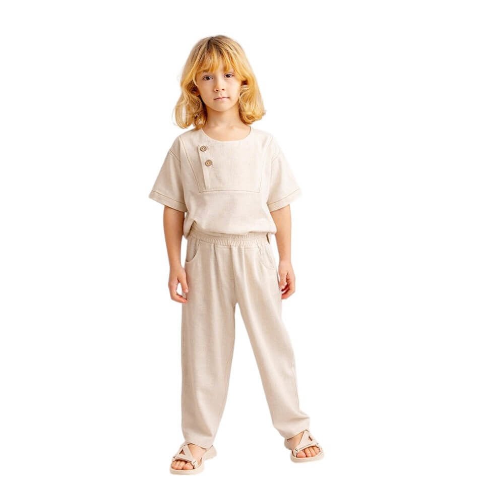 Unisex Klasik Keten Pantolon – Naturel | Doğal Kumaş ve Şık Kesim