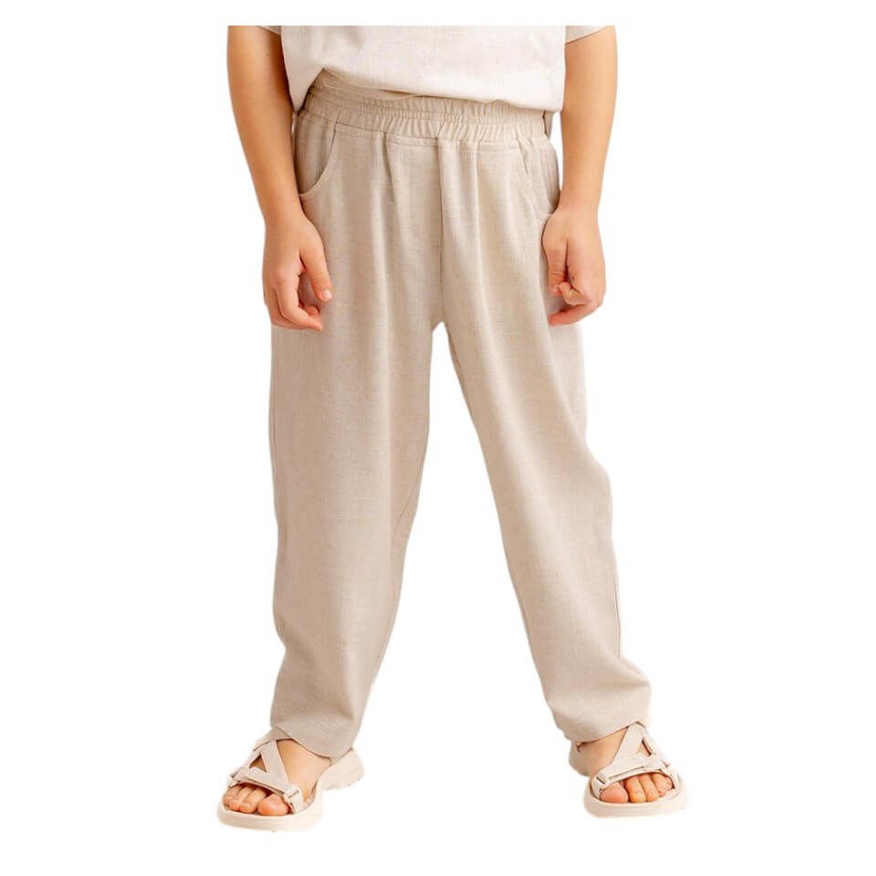 Unisex Klasik Keten Pantolon – Naturel | Doğal Kumaş ve Şık Kesim