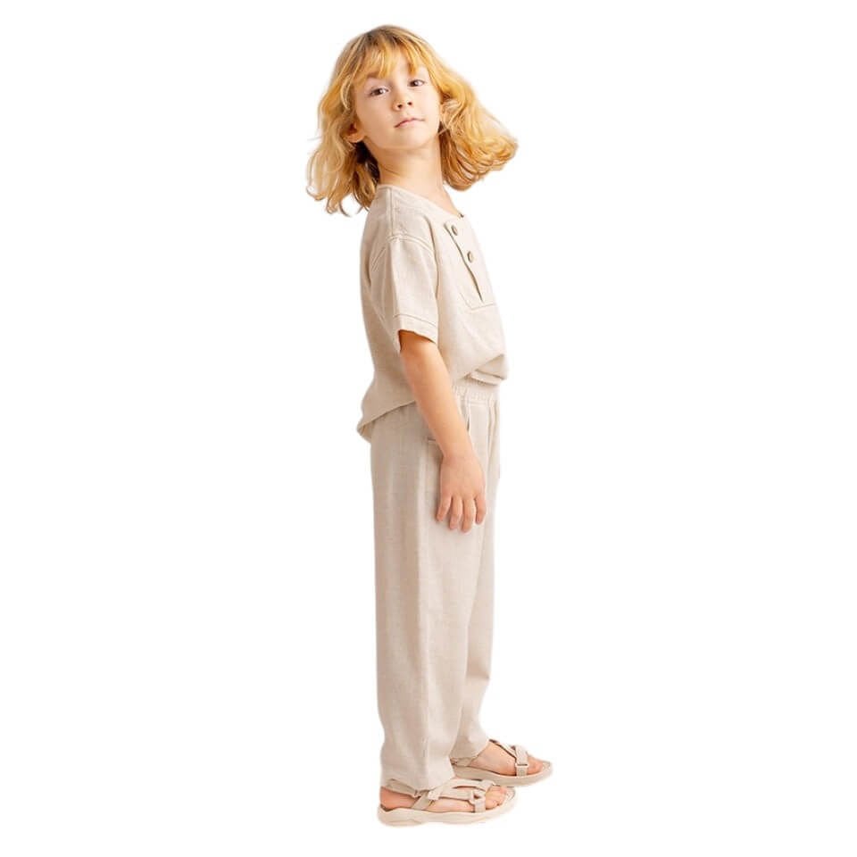 Unisex Klasik Keten Pantolon – Naturel | Doğal Kumaş ve Şık Kesim