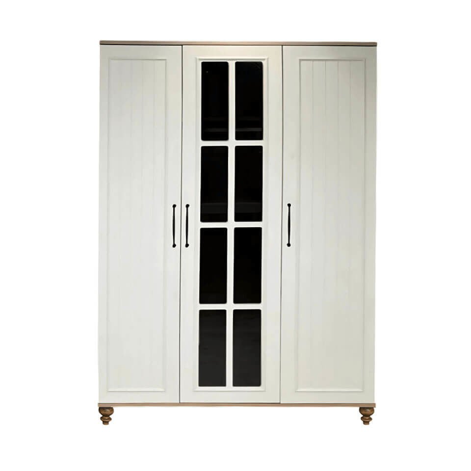 Nefes 3 Kapaklı Dolap | MDF Gövde | Ağaç Ayaklar | Şık ve Fonksiyonel Genç Odası Dolabı