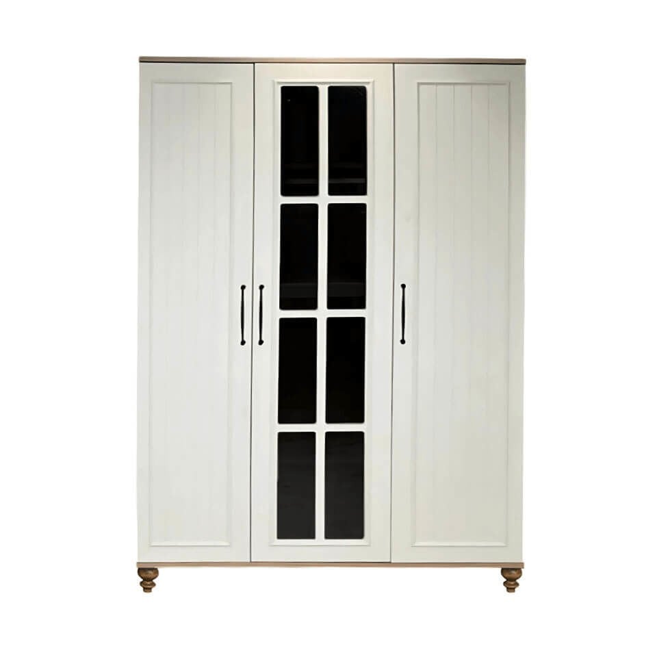 Nefes 3 Kapaklı Dolap | MDF Gövde | Ağaç Ayaklar | Şık ve Fonksiyonel Genç Odası Dolabı