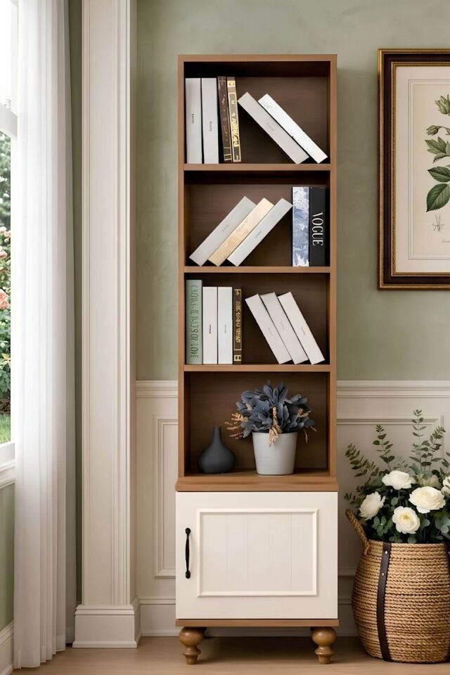 Nefes Komodin ve Kitaplık Seti | MDF Gövde | Ağaç Ayaklar | Şık ve Fonksiyonel Genç Odası Takımı