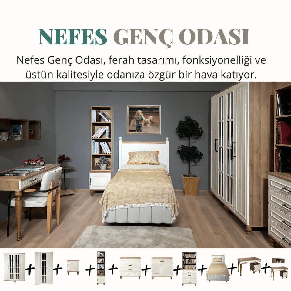Nefes Genç Odası Takımı | MDF | Modern, Şık ve Fonksiyonel Tasarım