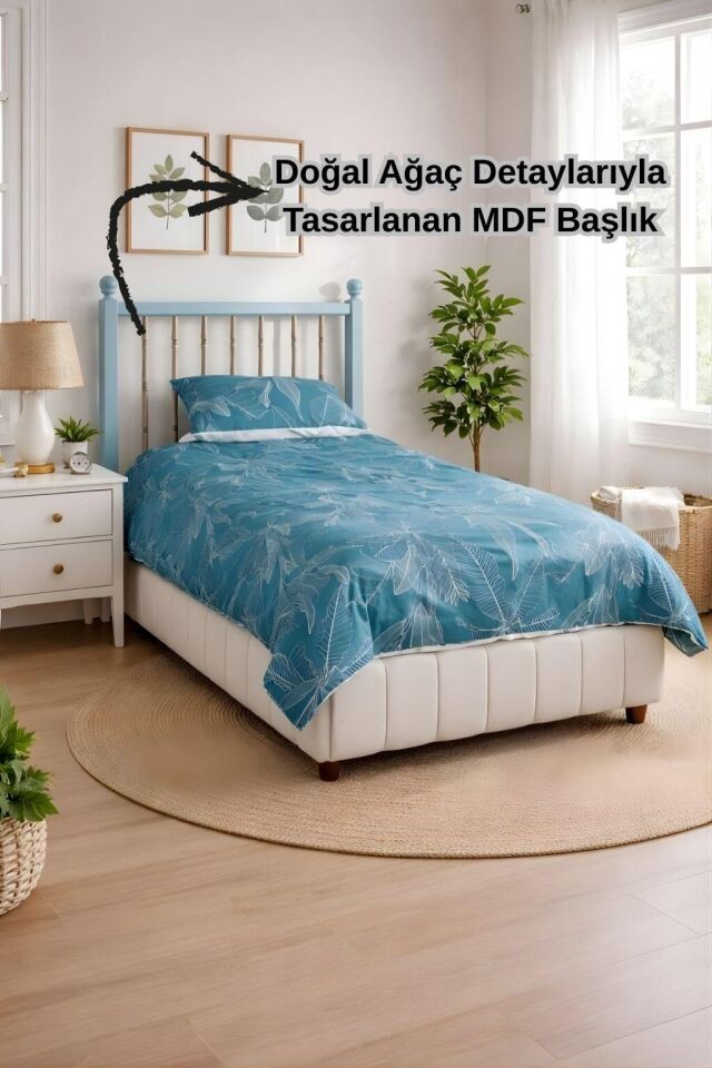 Mavi 120'lik Başlık | MDF | Şık ve Dayanıklı Yatak Başlığı
