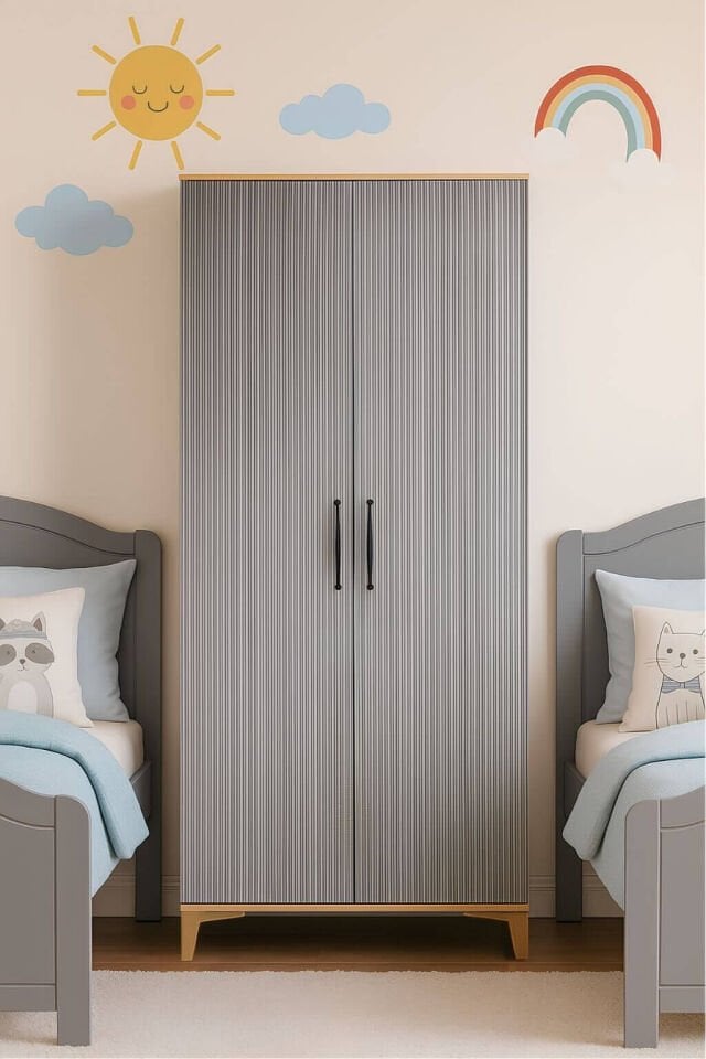 Ege 2 Kapaklı Dolap | MDF Gövde | Ağaç Ayaklar | Modern ve Kullanışlı Tasarım